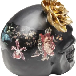 Objet Décoratif Flower Skull 22Cm
