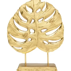 Objet Décoratif Monstera Leaf Dore 36Cm