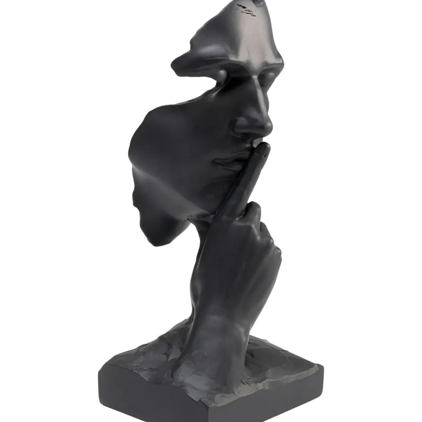Objet Décoratif Quiet Face Noir 31Cm