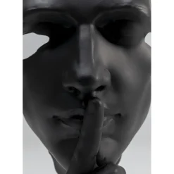 Objet Décoratif Quiet Face Noir 31Cm