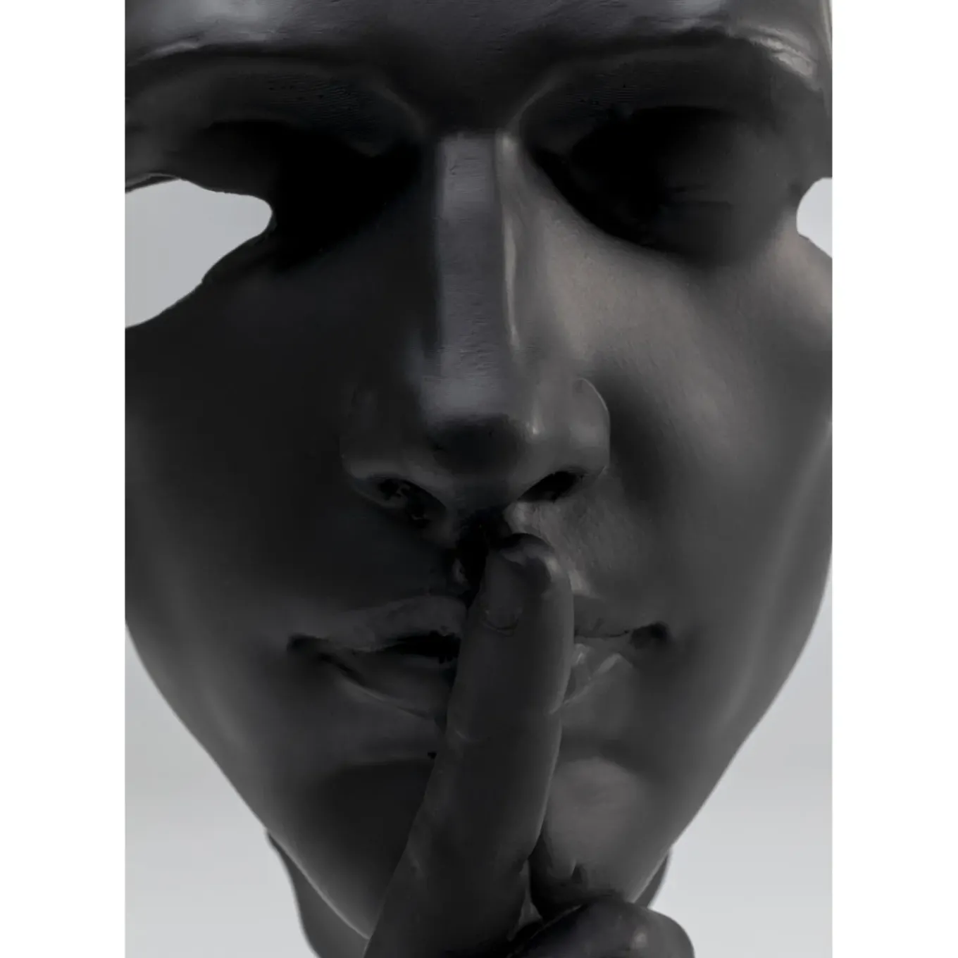 Objet Décoratif Quiet Face Noir 31Cm