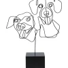Objet Décoratif Wire Dog Faces 38Cm