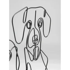 Objet Décoratif Wire Dog Faces 38Cm