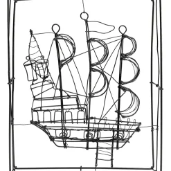 Objet Décoratif Wire Sail Boat 28Cm