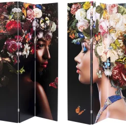 Paravent Flowery Shoulder Vs Bunch Flowers 120X180
