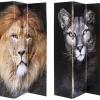 Paravent King Lion Vs Cat Girl 120X180