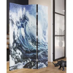 Paravent Triptychon Wave Vs Palms 120X180