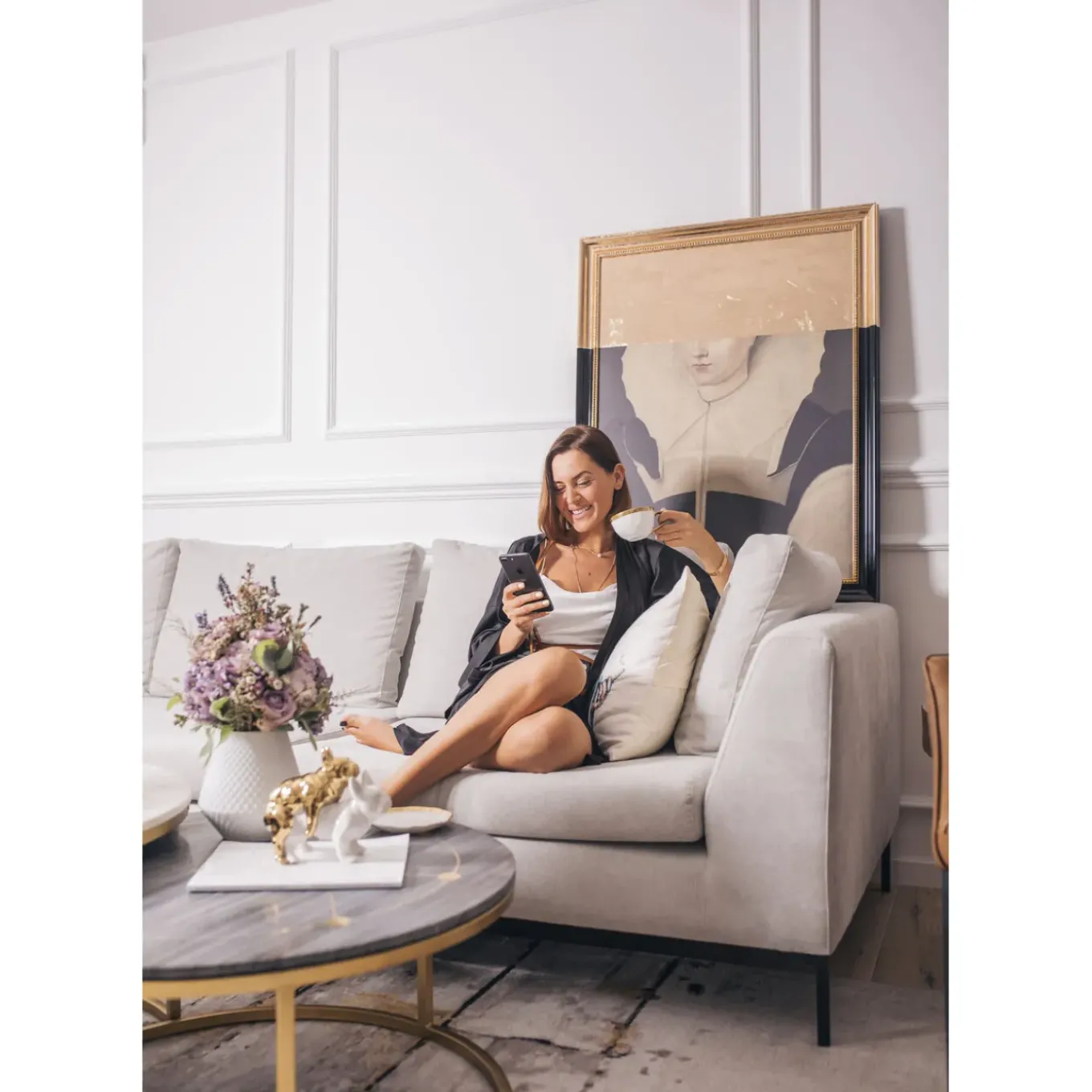 Peinture A L Huile Frame Incognito Lady 80X100Cm