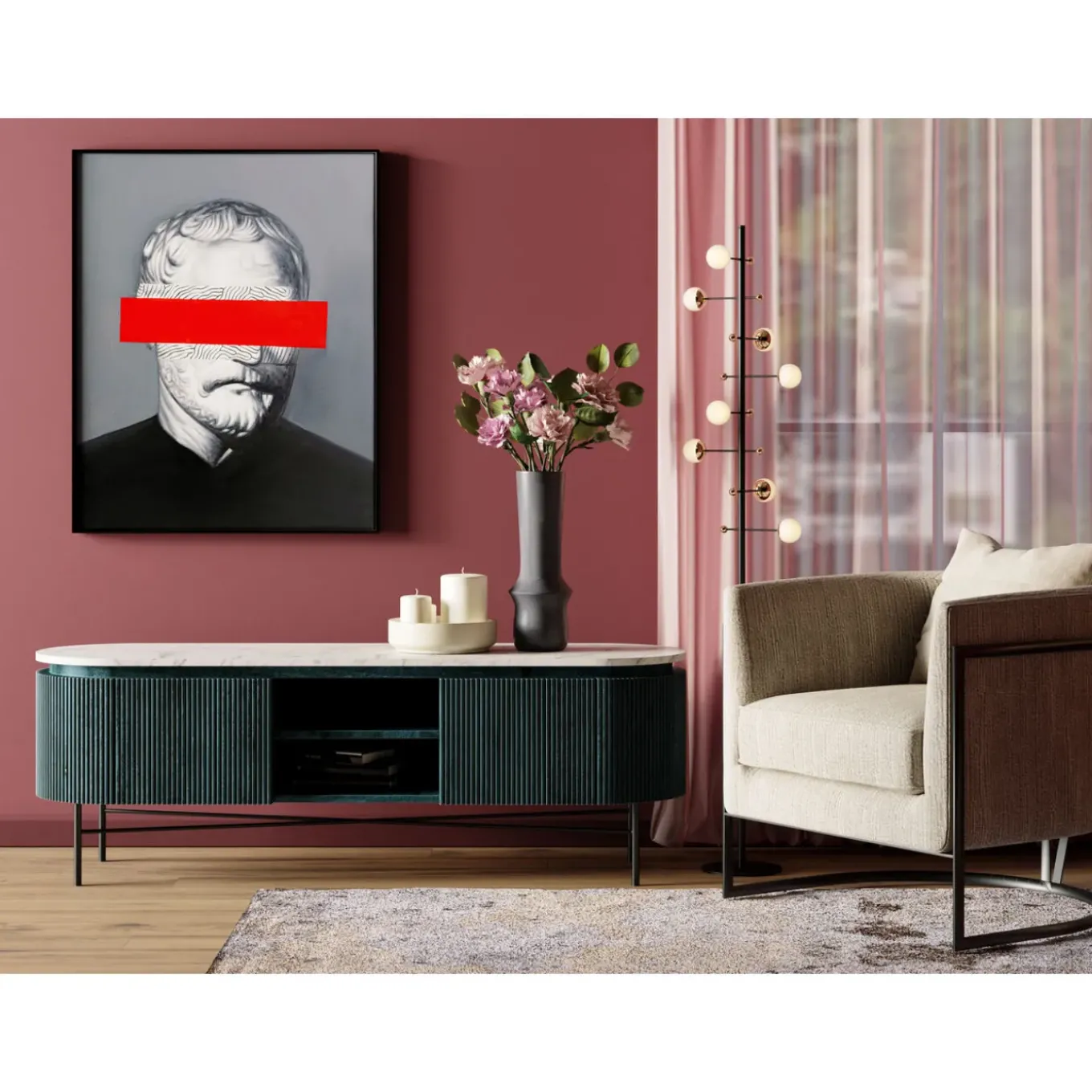 Peinture A L Huile Frame Incognito Philosophy 80X1