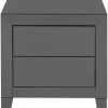 Petite Commode Luxury Push 2 Tiroirs Gris