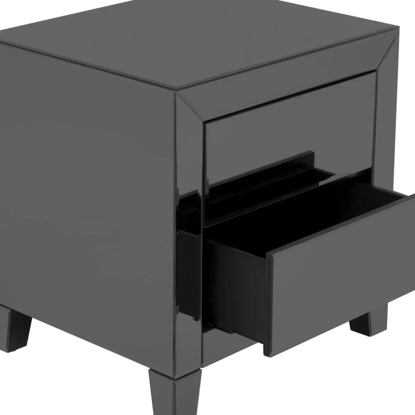 Petite Commode Luxury Push 2 Tiroirs Gris