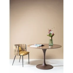 Plateau De Table Invitation Rond Noyer O120Cm