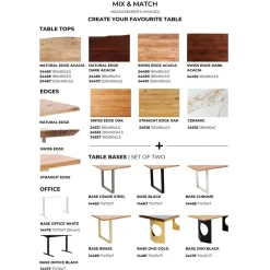 Plateau De Table Tavola Bord Biseaute Chene 160X80