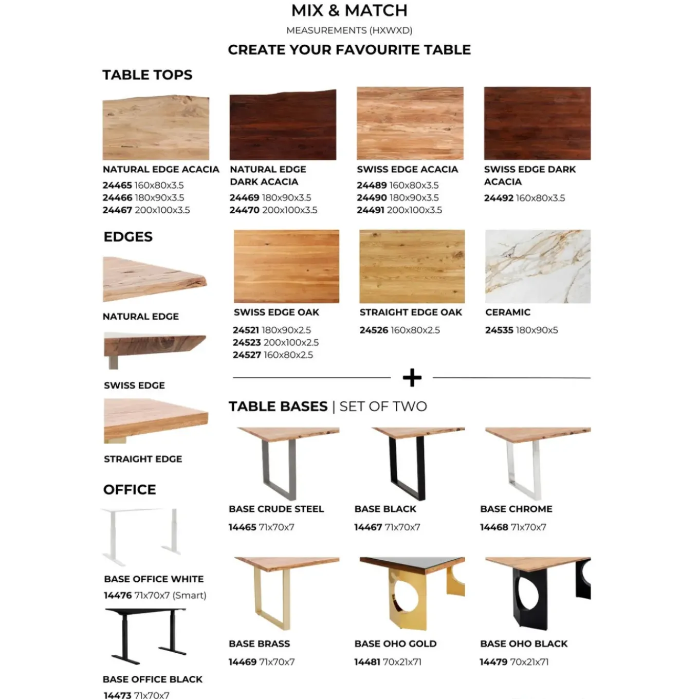 Plateau De Table Tavola Bord Biseaute Chene 180X90