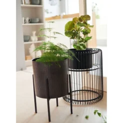 Pot A Plantes Mynah Noir 42Cm