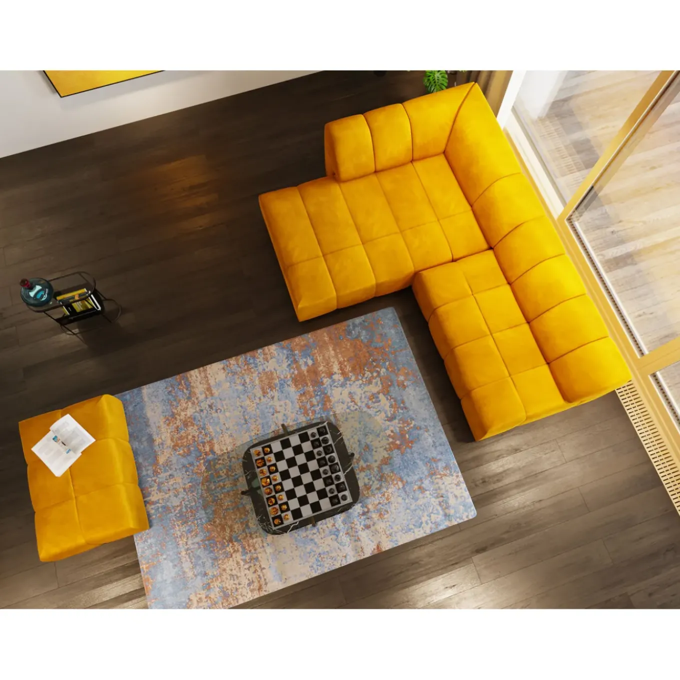 Pouf Belami Velours Ambre