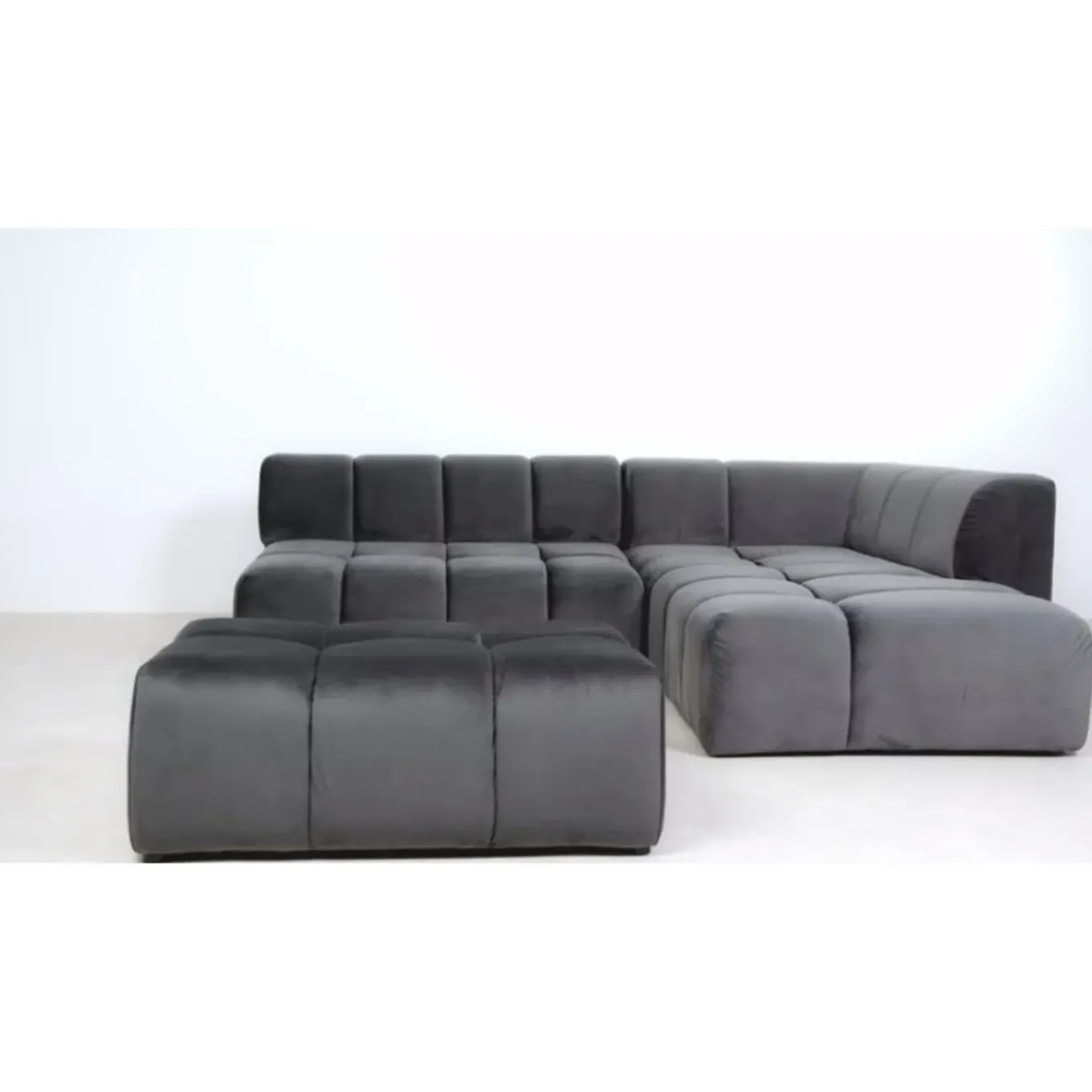 Pouf Belami Velours Gris