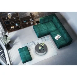 Pouf Belami Velours Vert Fonce