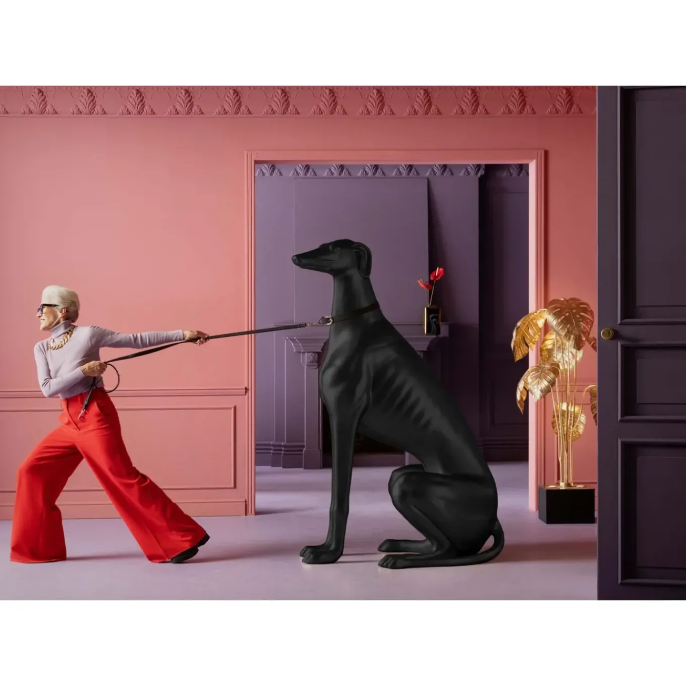 Sculpture Greyhound Oskar Noir 180