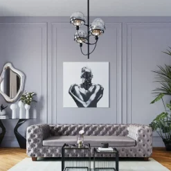 Sofa Desire 3-Places Velours Gris