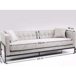 Sofa Loft 3-Places Salt & Pepper