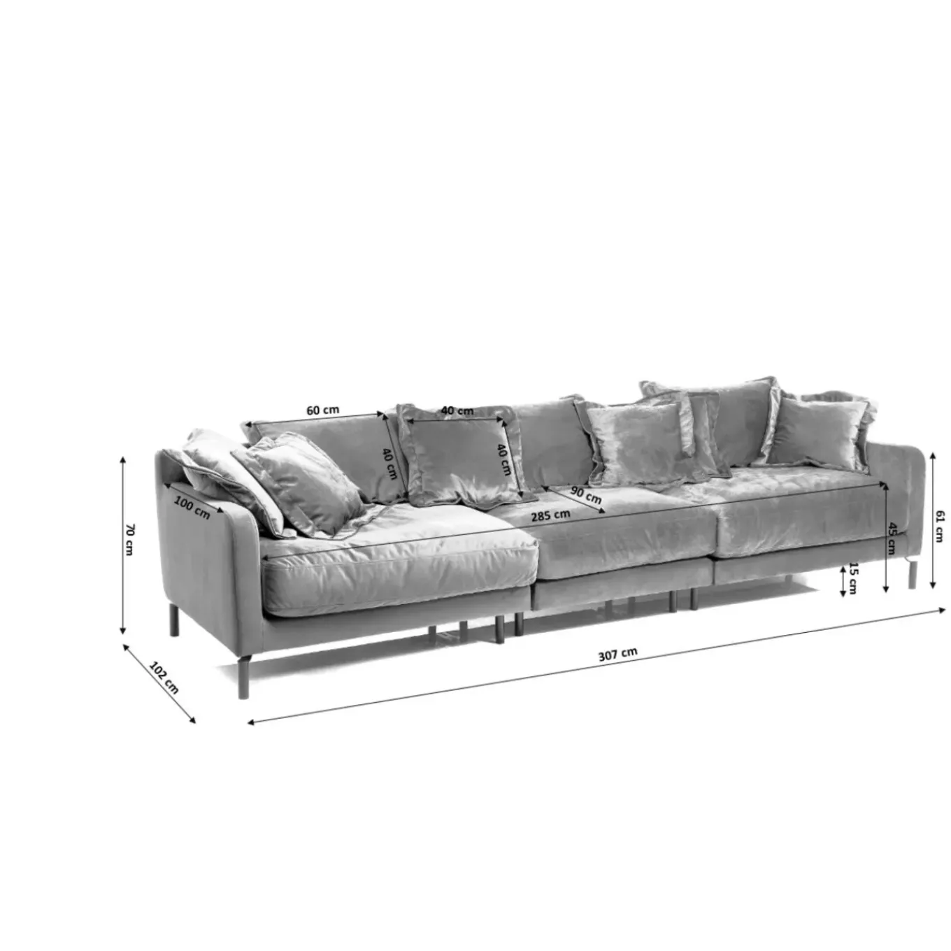 Sofa Lullaby 3-Places Taupe