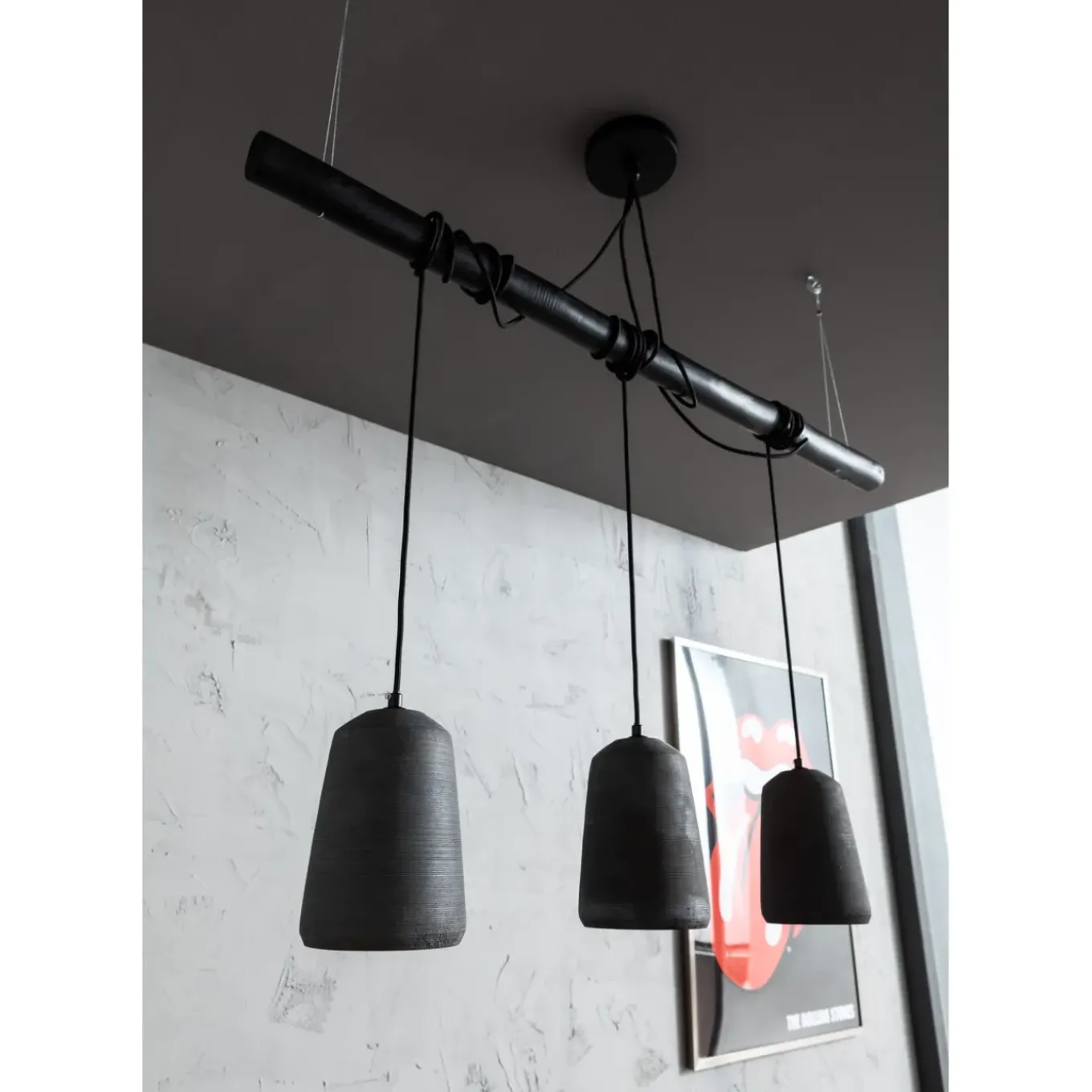 Suspension Dining Concrete Noir Tre