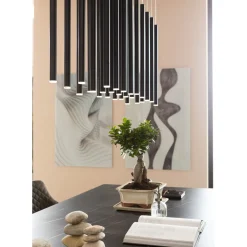 Suspension Living Vegas Noir Mat Led 120Cm