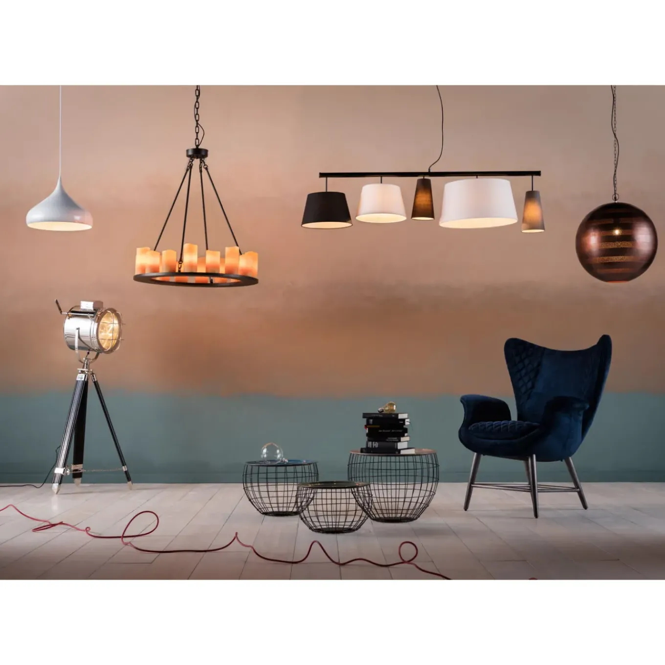 Suspension Parecchi Noire 140Cm