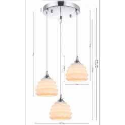 Suspension Ruffle Blanc O 37Cm