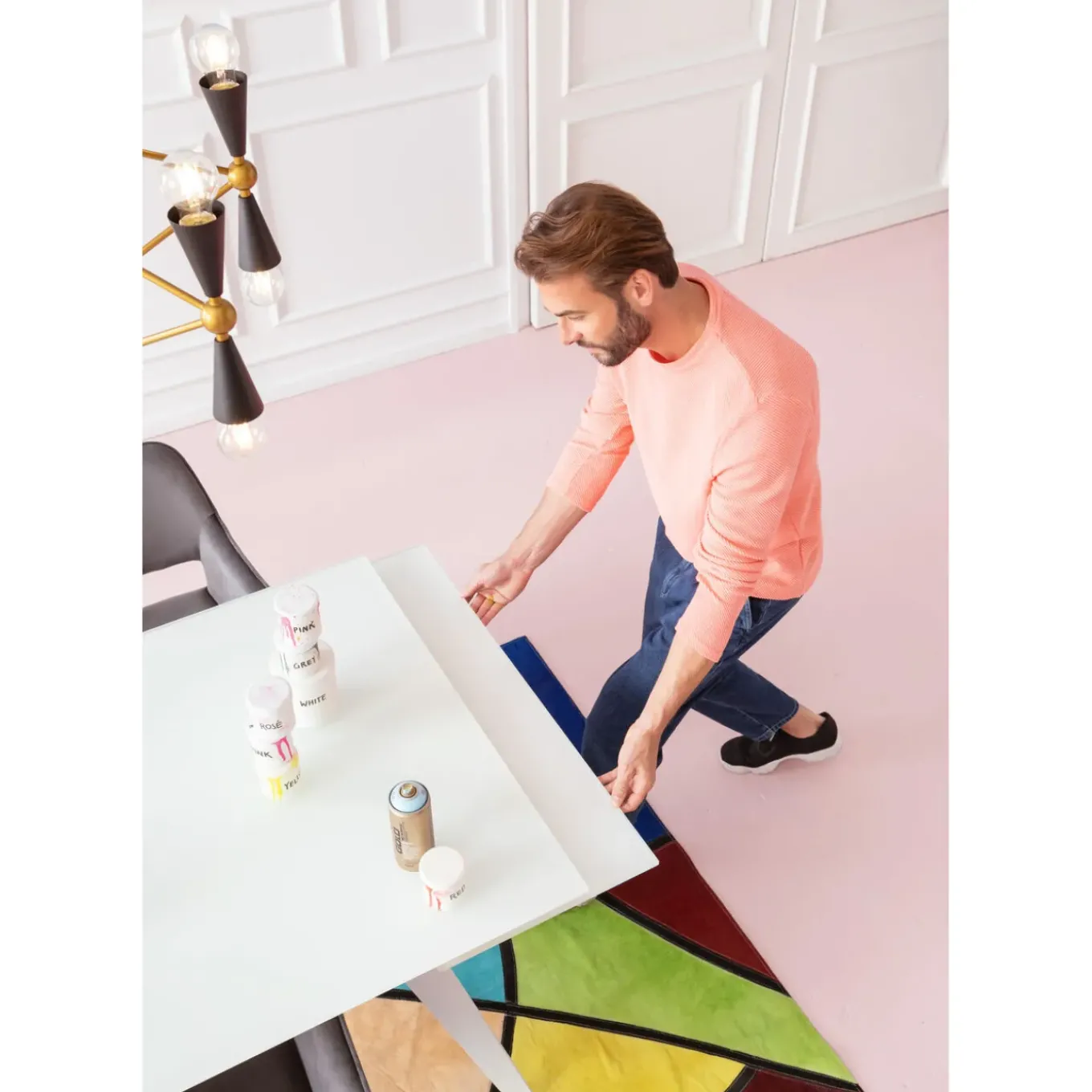 Table A Rallonges Amsterdam Blanc 160(40X40)X90