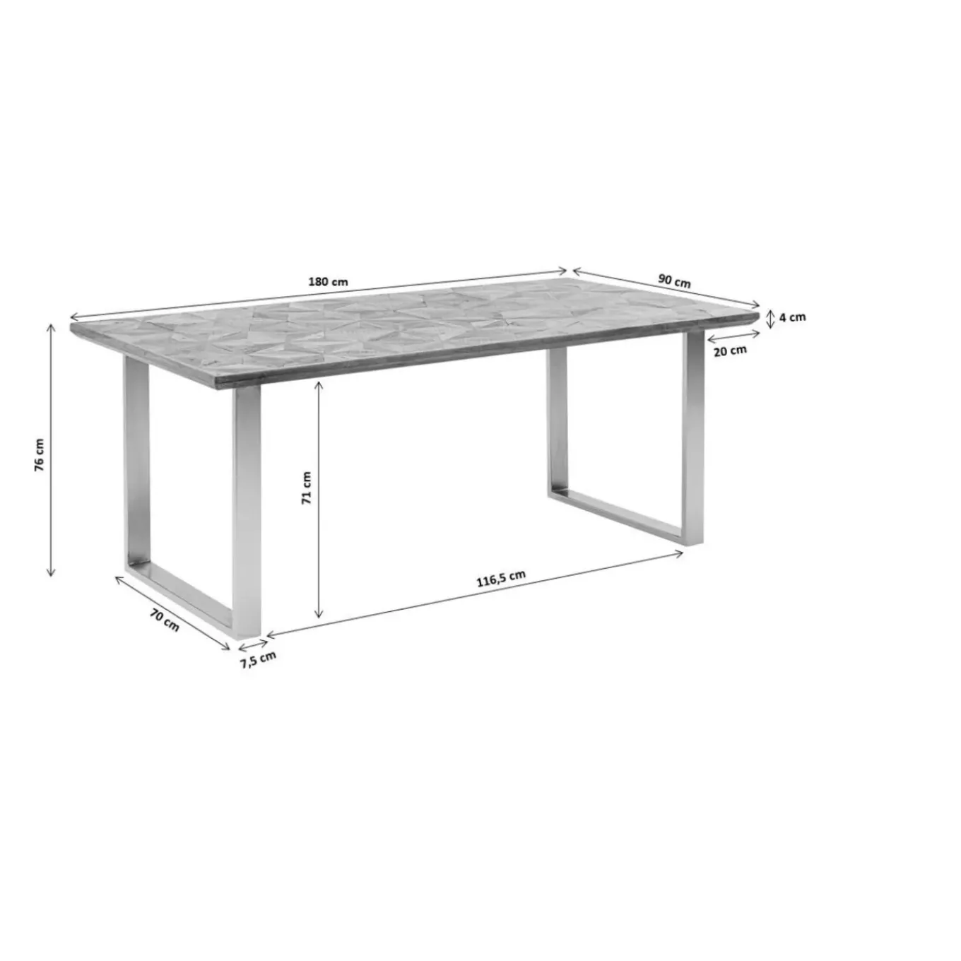 Table Abstract Laiton 180X90Cm