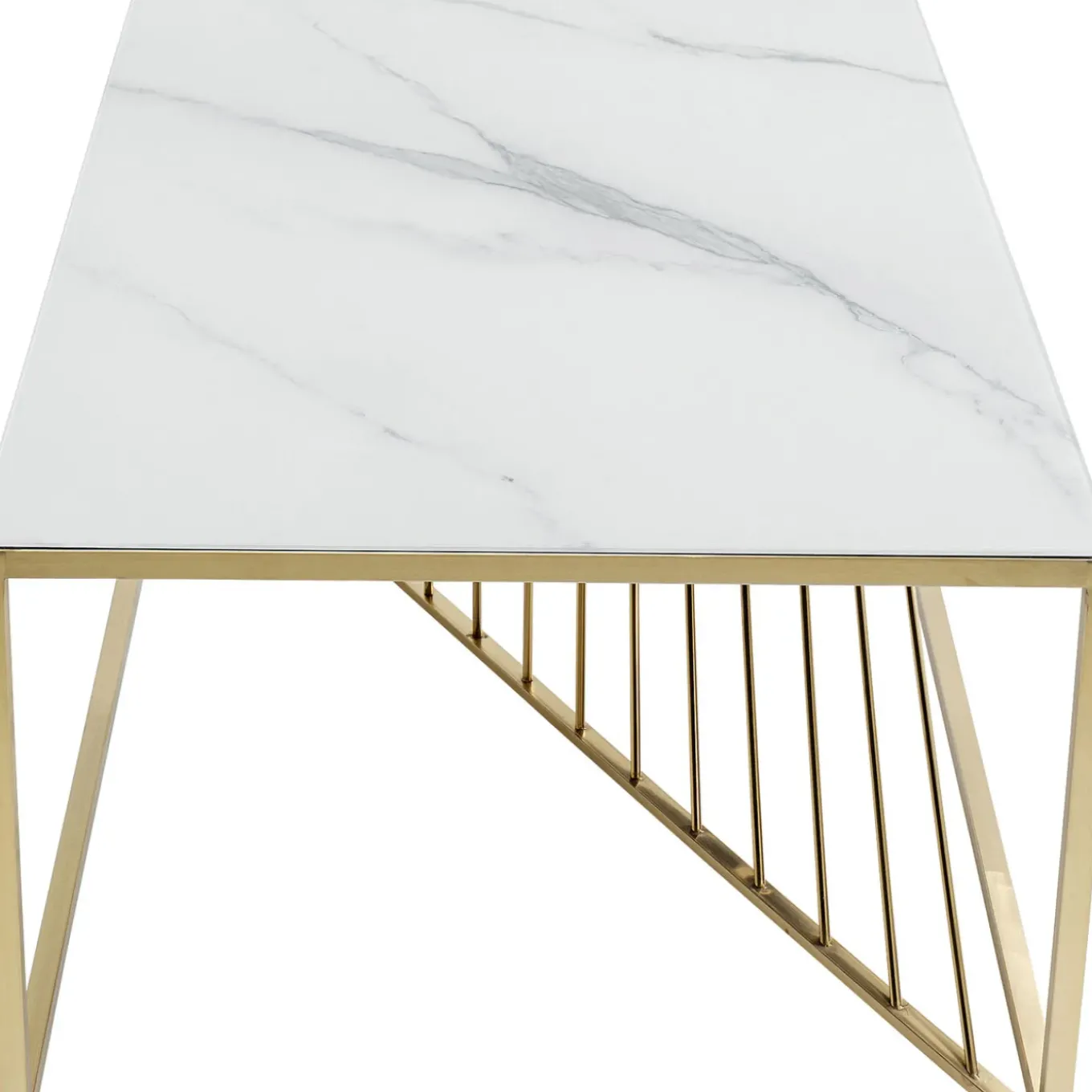 Table Basse Art Marble Verre 140X70Cm