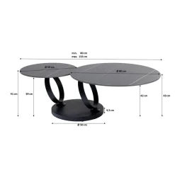 Table Basse Beverly Noir 133X80Cm
