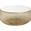 Table Basse Cesta Marble Dore O100Cm