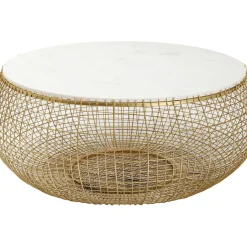 Table Basse Cesta Marble Dore O100Cm