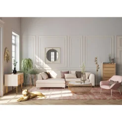 Table Basse Cesta Marble Dore O100Cm
