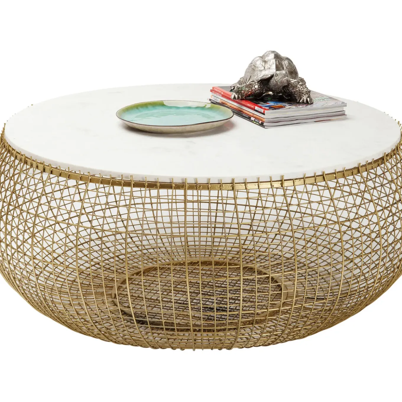 Table Basse Cesta Marble Dore O100Cm