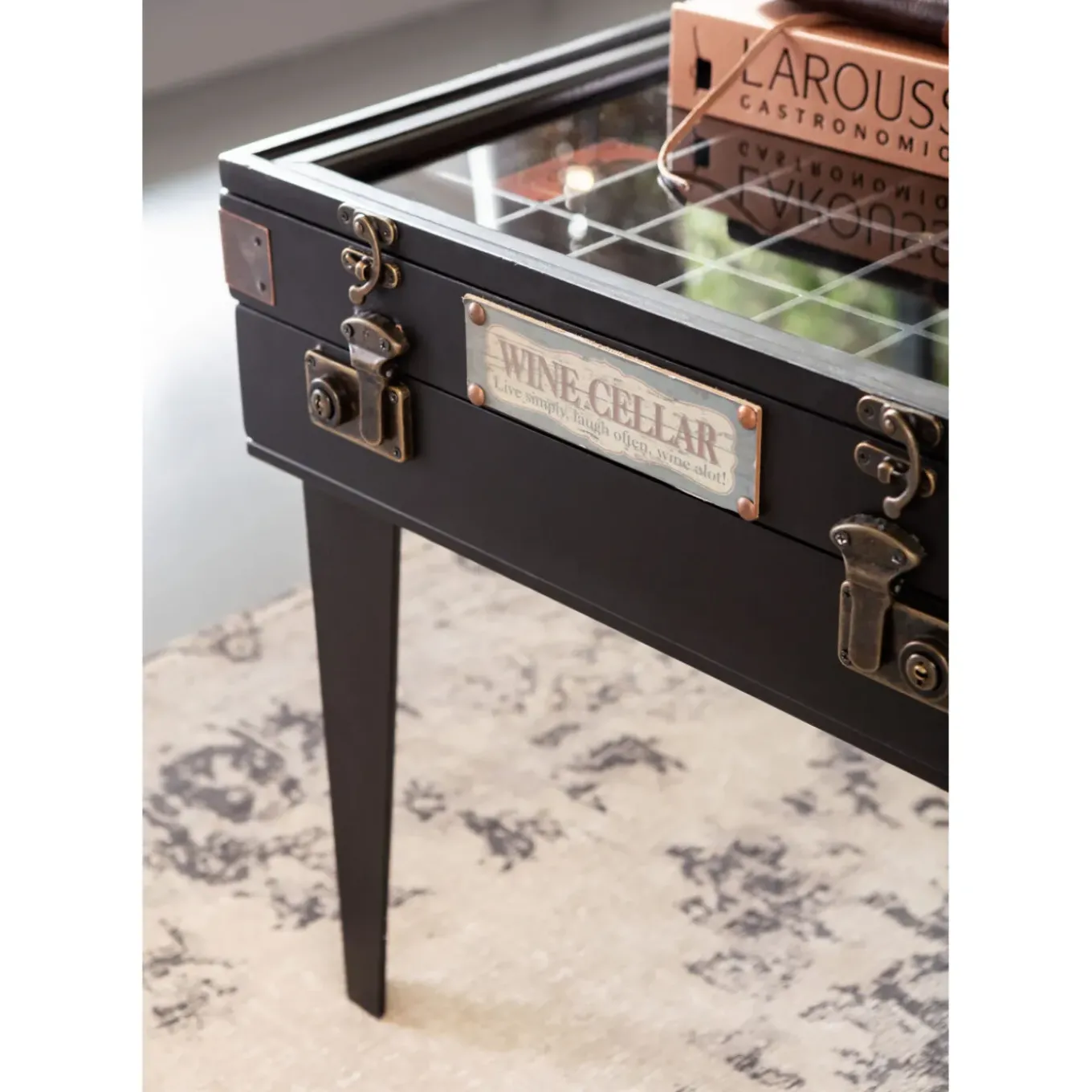 Table Basse Collector Noir 122X55Cm