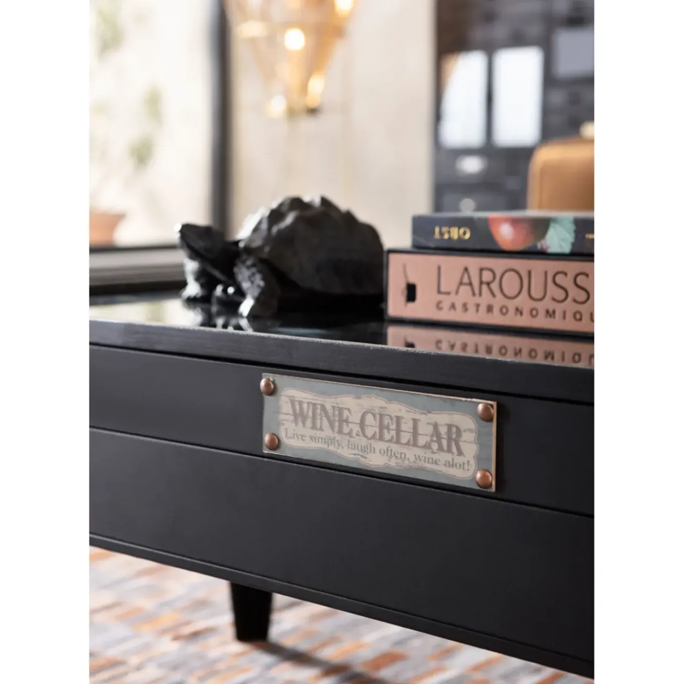 Table Basse Collector Noir 122X55Cm