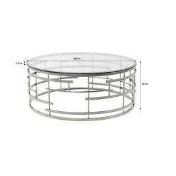 Table Basse Jupiter Argente O100Cm