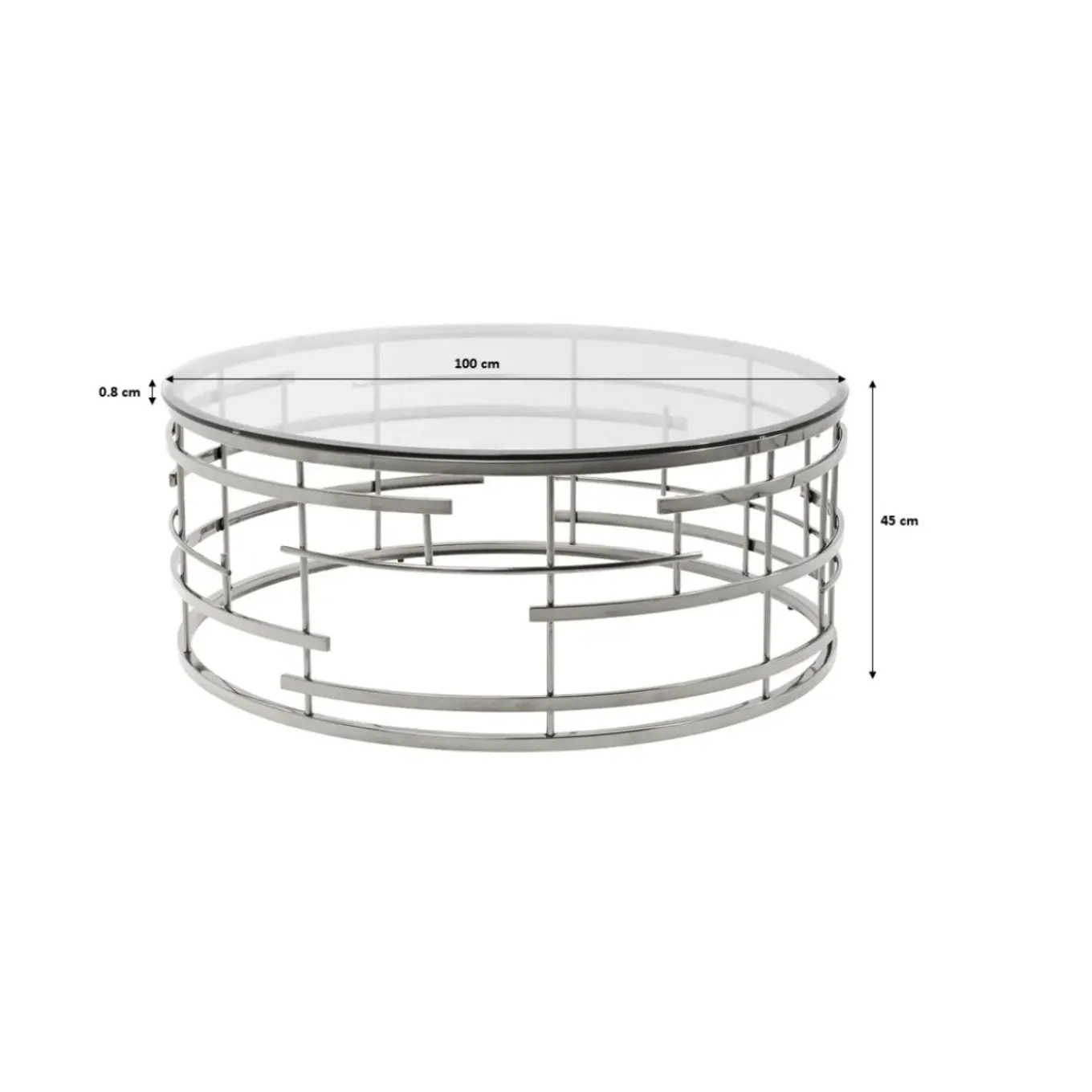 Table Basse Jupiter Argente O100Cm