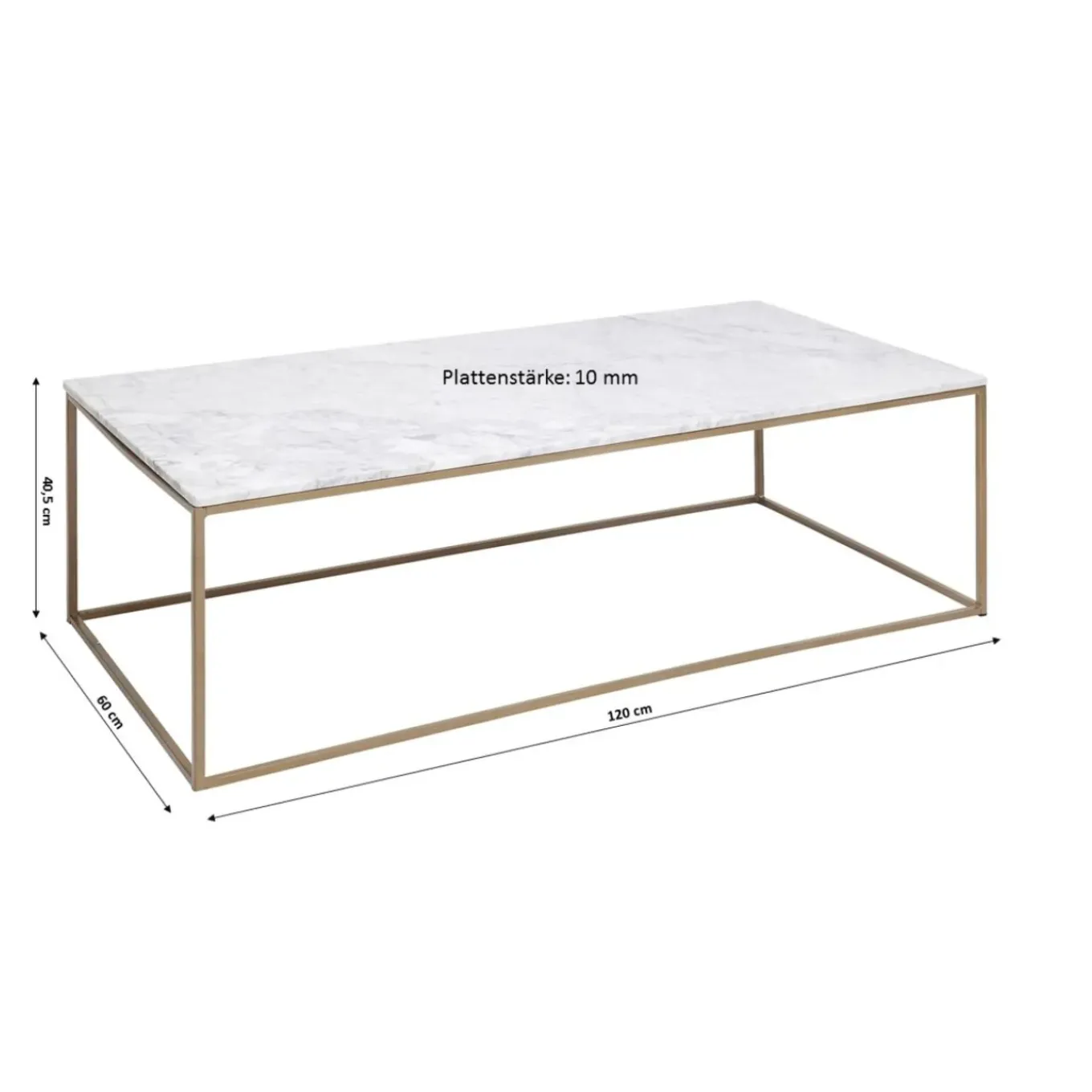 Table Basse Key West Dore 120X60Cm