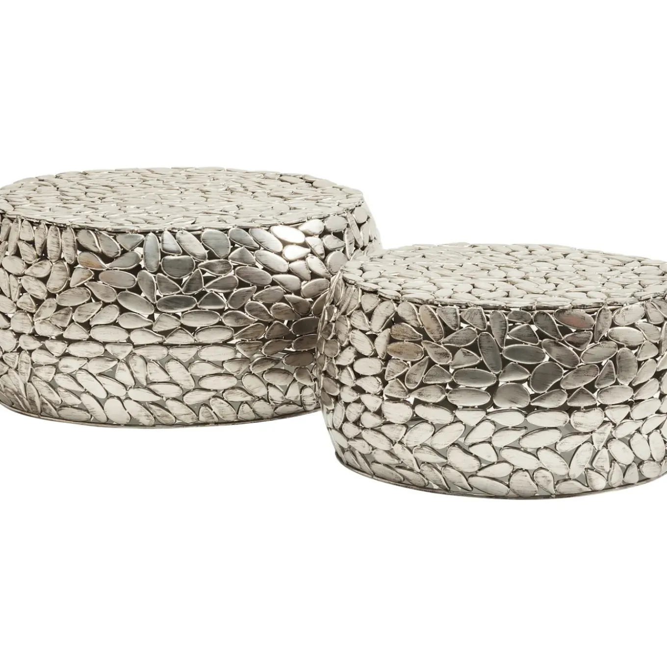 Table Basse Pebbles Deluxe Argente (Jeu De 2)