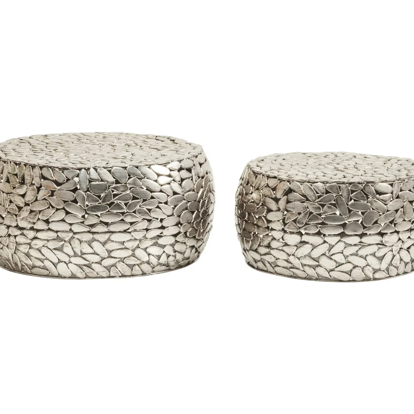 Table Basse Pebbles Deluxe Argente (Jeu De 2)