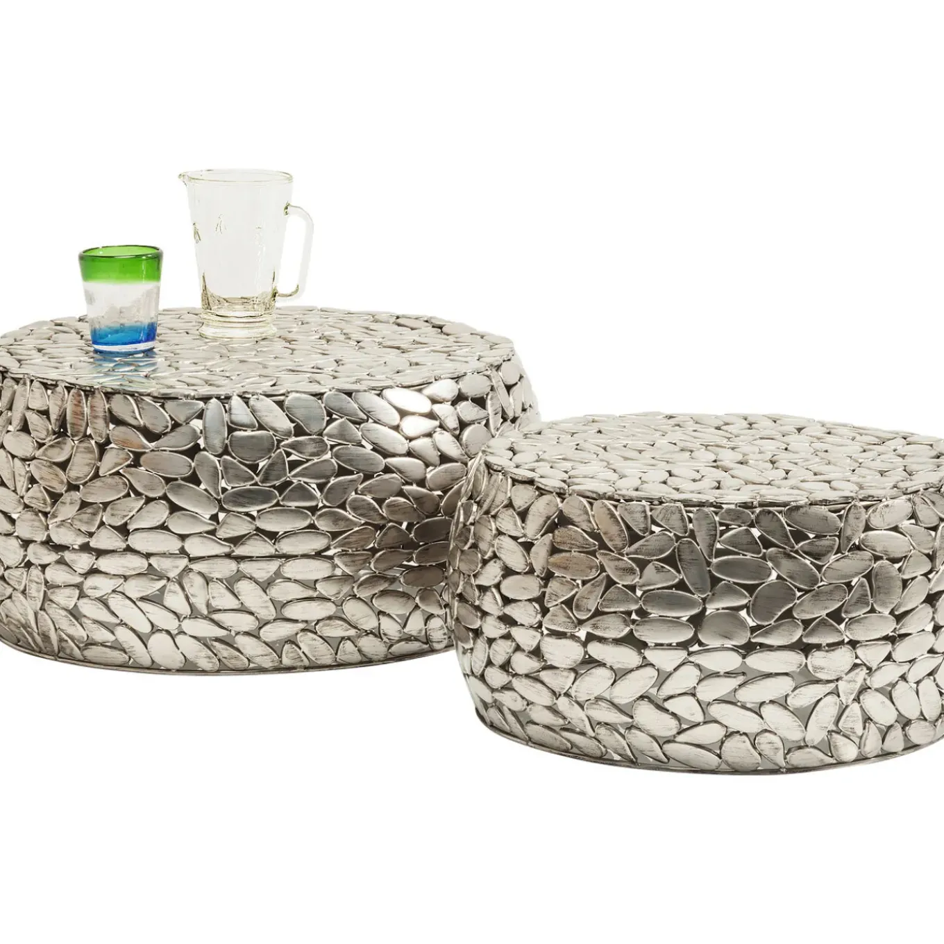 Table Basse Pebbles Deluxe Argente (Jeu De 2)