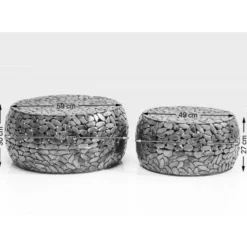 Table Basse Pebbles Deluxe Argente (Jeu De 2)