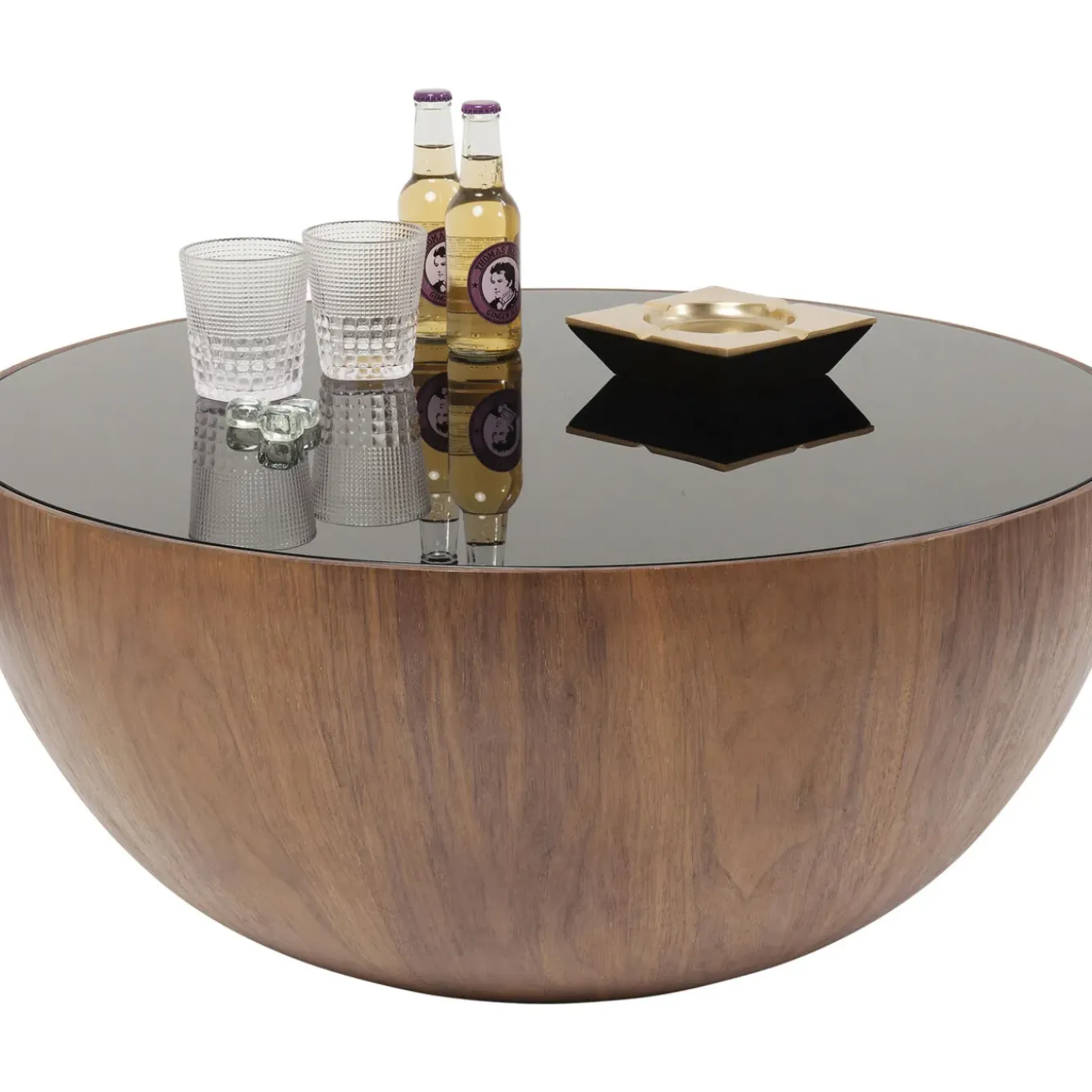 Table Basse Tear Drops Noyer O80Cm