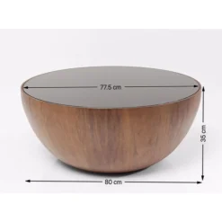 Table Basse Tear Drops Noyer O80Cm