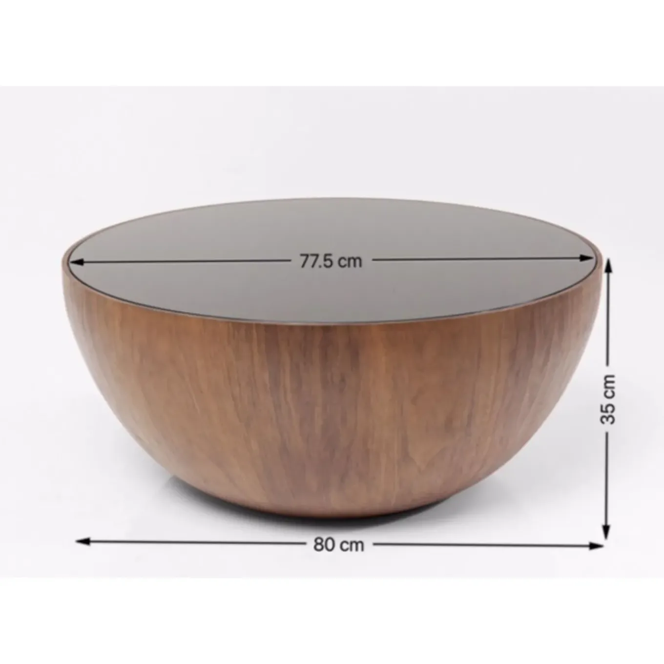 Table Basse Tear Drops Noyer O80Cm